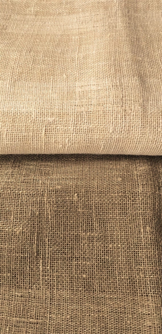 Burlap Striped Linen Cafe Curtains Custom Linen Curtains Etsy