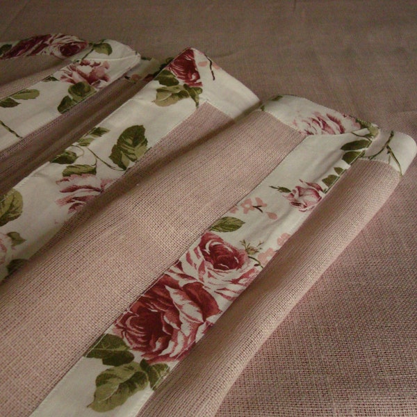 Provence French Pink linen tablecloth set of  tablecloth and linen napkins  placemats in shabby chic style farmhouse decor