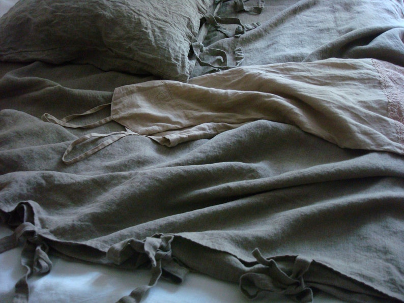 Linen Duvet Cover Farmhouse Bedding With Ties Image 0