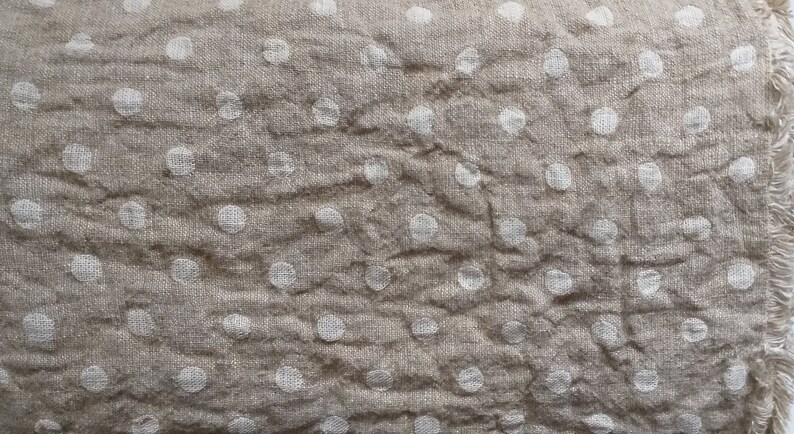 Double layered shower rug . Softened fringe Linen bath mat made of heavy two sided jacquard linen