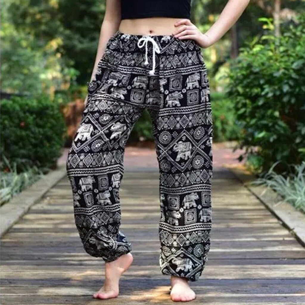 Paisley Trousers Yoga Pants Hippie Boho Style Festival Gypsy Indian Rayon  Fashion Beach Summer From Thailand Unique Gift Men Women Unisex 