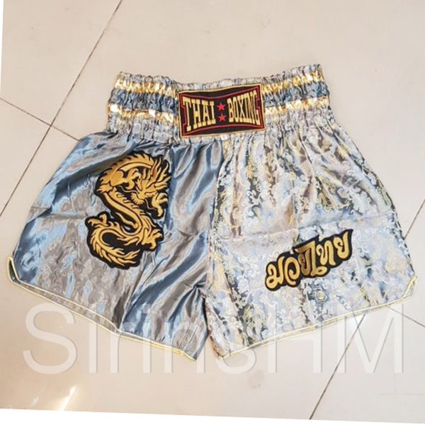 Grey Marble Muay Thai Boxing Shorts