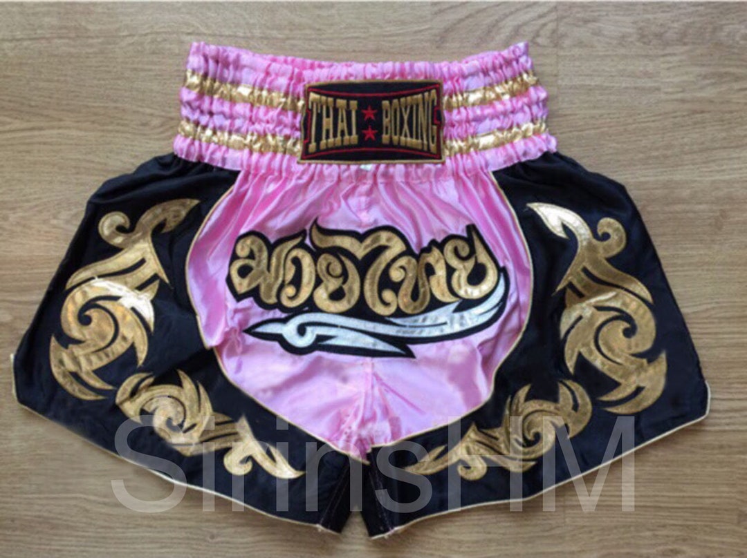 Teal Pink Leopard Muay Thai Boxing Shorts