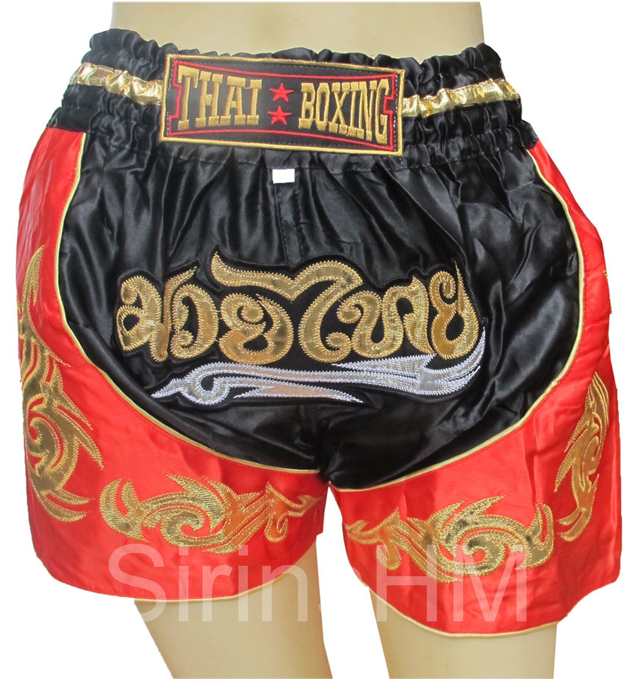 Abstract Red Liquid Muay Thai Boxing Shorts