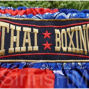 Tattersall Red Print Pattern Muay Thai Boxing Shorts main image 1