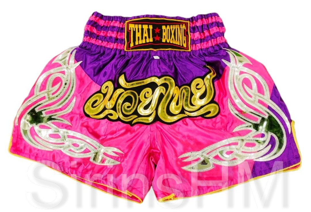Yellow Flower Print Muay Thai Boxing Shorts main image 0