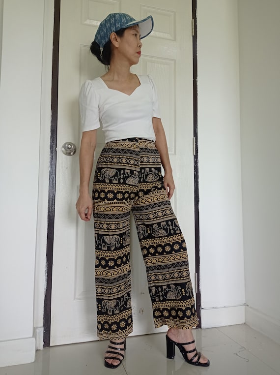 S Size Unisex Thai Elephant Pants Set B, Boho Harem Pants , Aladdin Pants  by Soft Viscose, Thai Pants, Yoga Pants, Beach Pants, Summer Pants 