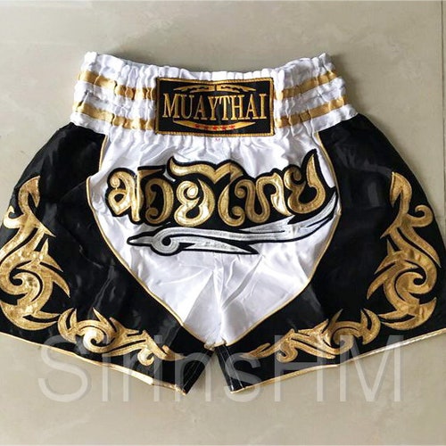 Muay Thai Boxing Shorts for Adult Green With Black Band / - Etsy
