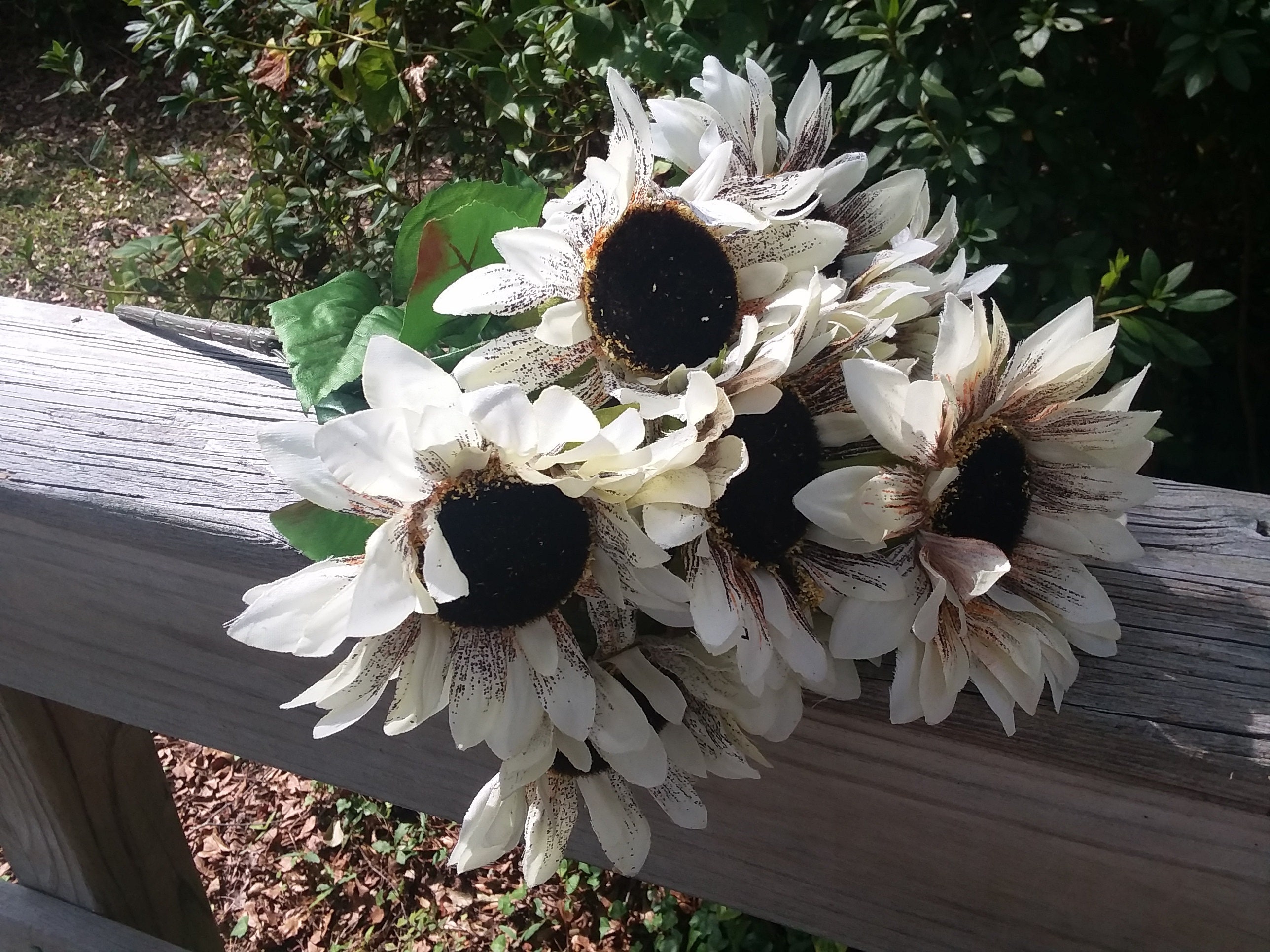 Silk Sunflower Bushcream and Black Sunflowersdiy Floral Etsy