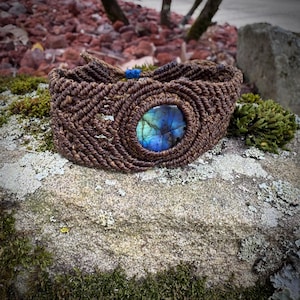 micro macrame labradorite brown bracelet