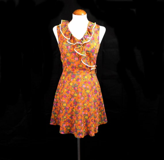1960s Dollyrockers Iconic Bright Orange Floral Nyl