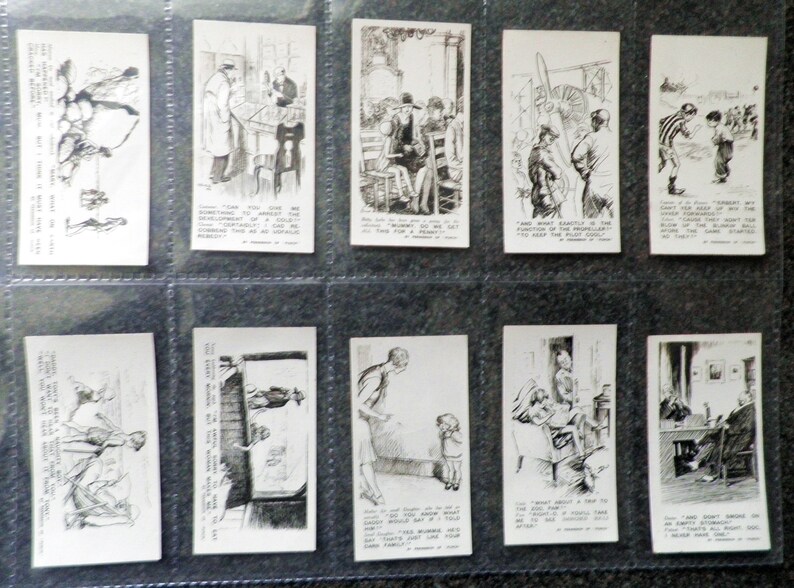 Punch Jokes Complete Set of 50 by Rothmans Cigarette Cards Issued 1935 Punch Cartoons Periodical Rare image 8