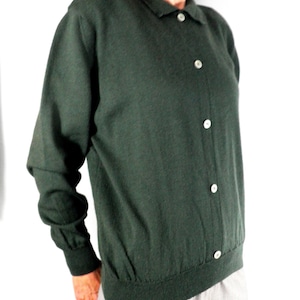 Classic Merino Wool  Green Jumper  Size M - L