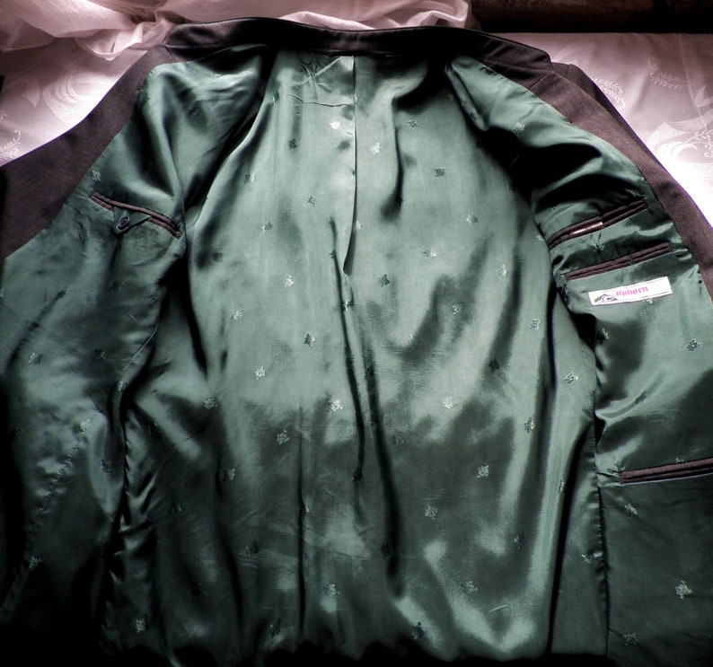 1960s Dark Grey Bavarian Trachten Wool Jacket with Green Felt Trim by Alphorn Original Size 4XL Classic Boho