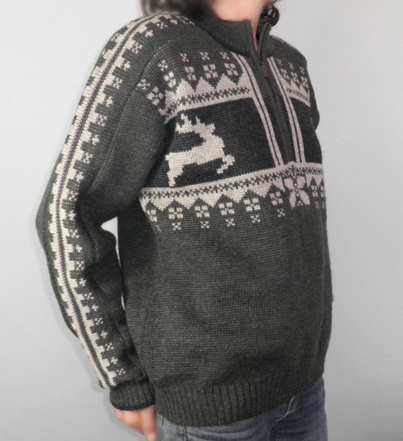 Light Grey Wool Bavarian Vest with Brown Suede Collar For Mens