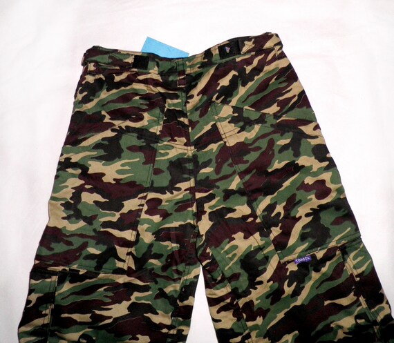 1990s Green Brown and Black Camo Raver Pants  by … - image 5