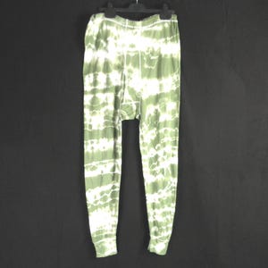 1970s Swedish,Green Tie Dyed, Cotton Tricot, Long Johns by Resterods  Size L