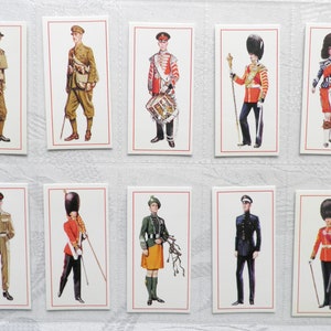 Military Uniforms, Cigarette Cards, by Carreras Craven Black Cat 1976 Set of 50 History Uniforms Military Gift Collectable