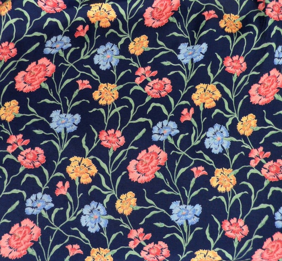 1980s Liberty Print New Blue Pink and Orange on N… - image 6