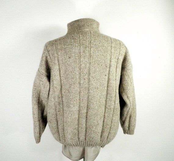 1970s Italian Oatmeal Cable Knit Chunky Knit Text… - image 6