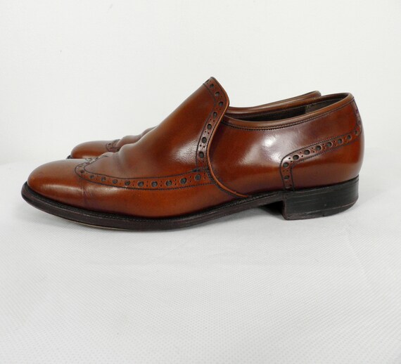 Luxury Hand Made Dark Tan Calf Leather Weston 3 Brogue Slip on