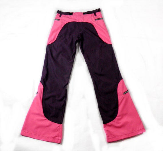 1990s Silky Hot Pink and Purple Panelled Raver Fl… - image 3