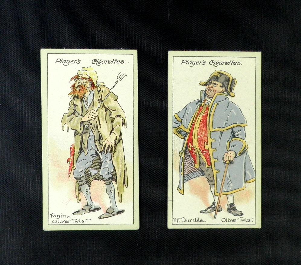 dickens cigarette cards Characters From Dickens Cigarette Cards by John Player & Sons 1923 Set of  50 History Literature Dickens Collectable
