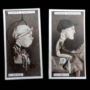 Racing Caricatures by John Player & Sons Cigarette Cards  Issued 1925     History Rare Horse Racing Jockeys