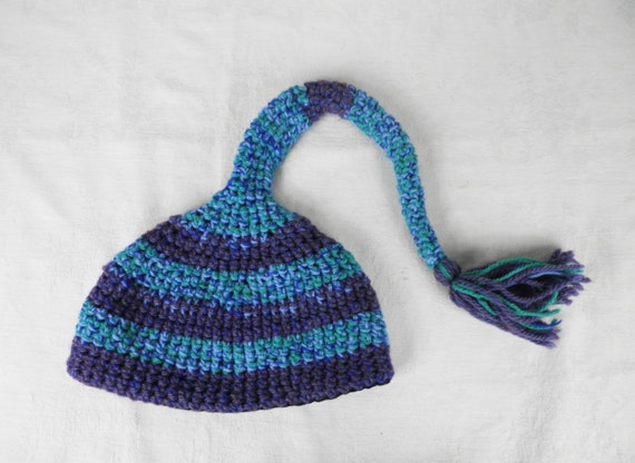 Handmade Purple Felted Wool Hat w/ Green Blue Crochet Band Boho Retro Blue & Purple Boho Bucket Hat Granny Square Crochet - Etsy main image 2