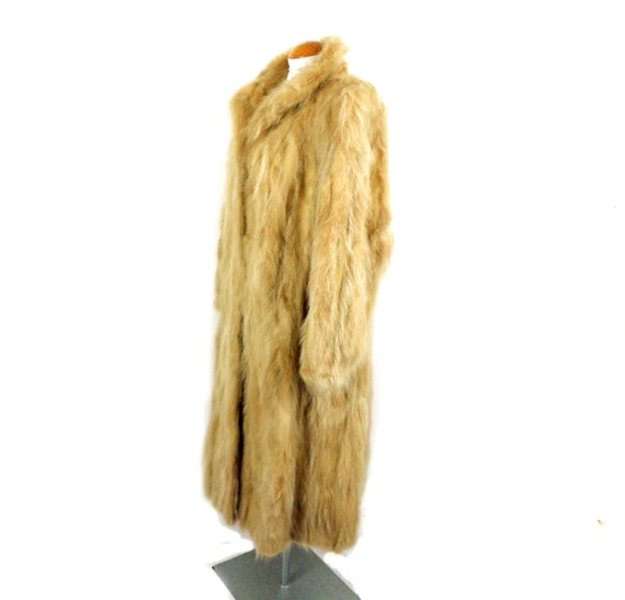 1960s Honey Brown Maxi Fur Coat with 1940s Silhou… - image 3