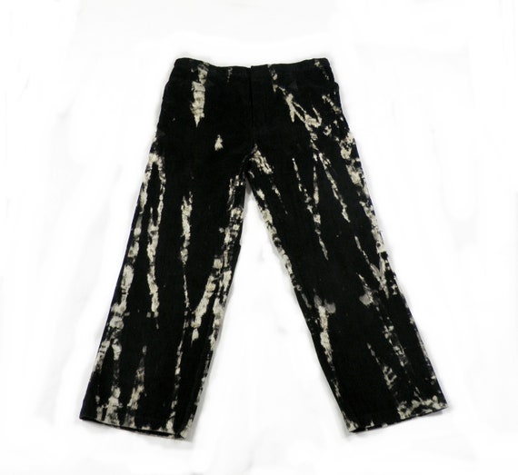 Gorgeous Black Cream and Grey Bleach Dyed Cotton … - image 1