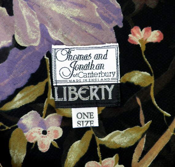 1980s Liberty Print New Pink Lilac on Black Flora… - image 8