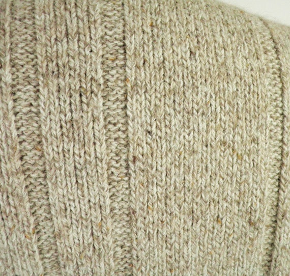 1970s Italian Oatmeal Cable Knit Chunky Knit Text… - image 7