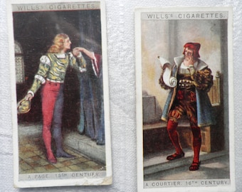 English Period Costumes Cigarette Cards by WD & HO Wills 1929 Full Set of 50 History Costume Fashion Collectable