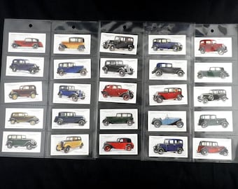 Motor Cars ( Black ) Complete Set of 25 by Lambert & Butler Cigarette Cards  Issued 1934 Vintage Cars Motoring Cars Marques Rare