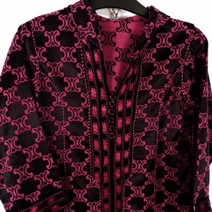 Kids Purple and Black Hooded Long Kaftan  Size 28 inch Chest Age 9 - 10  Boho Ethnic Hippie Magic Magician