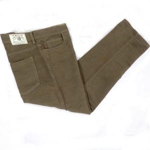 Pantaloni da pesca in cotone color fustagno color oliva anni '80 di Orvis, realizzati in Inghilterra, taglia 38 pollici, larghezza 27,5 pollici, adatti per la caccia, il tiro e l'outdoor.