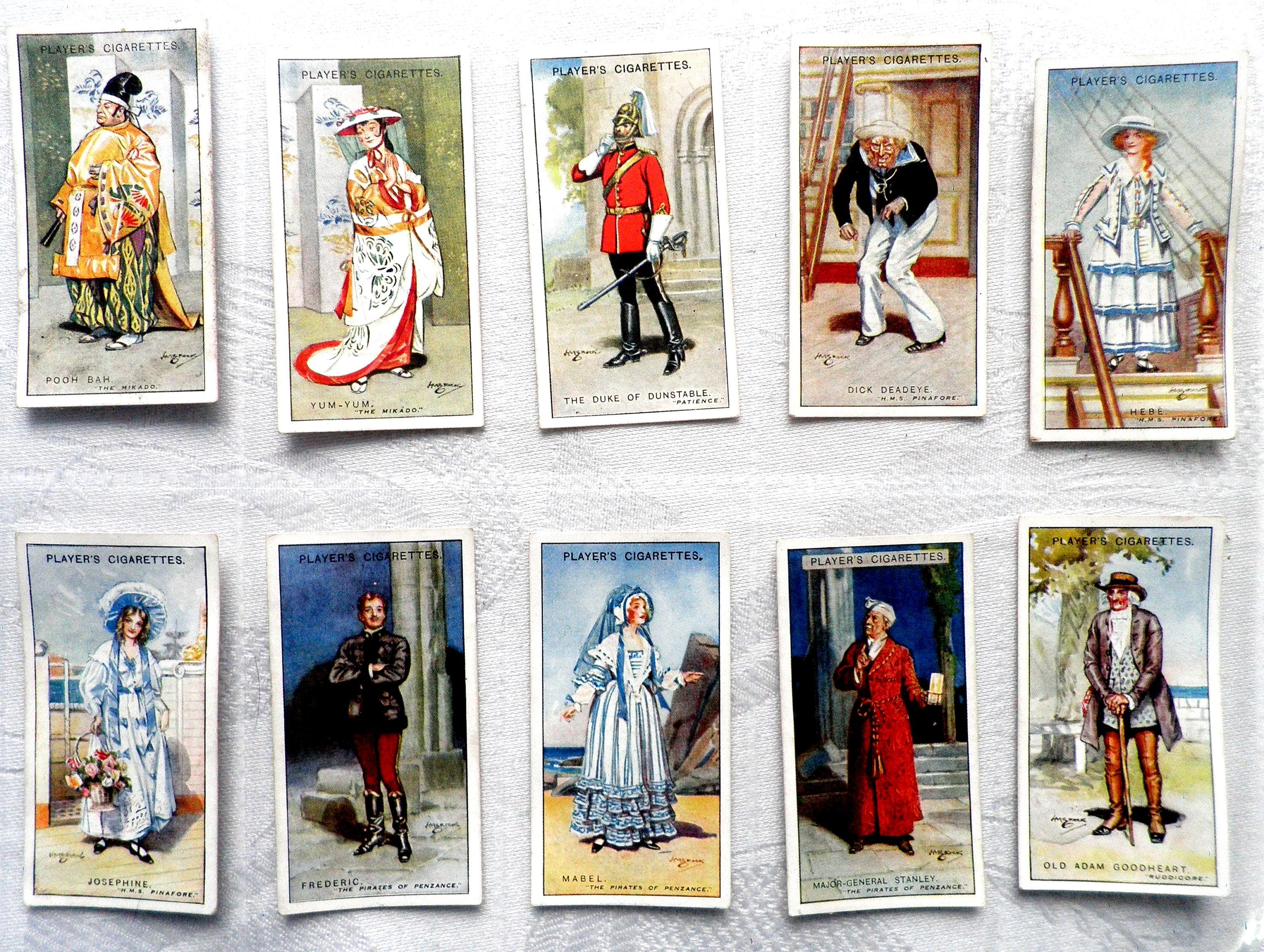 Gilbert and Sullivan ( 2nd Series ) Complete Set of 50 by John Player &  Sons Cigarette Cards Issued 1927
