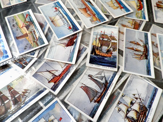 wa & ac churchman cigarette cards Story of Navigation Complete Set of 50 by WA & AC Churchman Cigarette Cards  Issued 1936 Ships Boats Maritime Navigation Rare