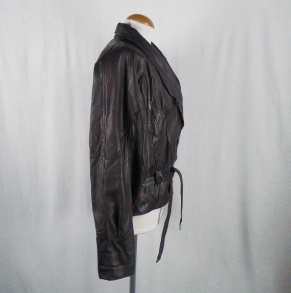 1980s Aubergine Purple Soft Kid Leather Jacket wi… - image 6