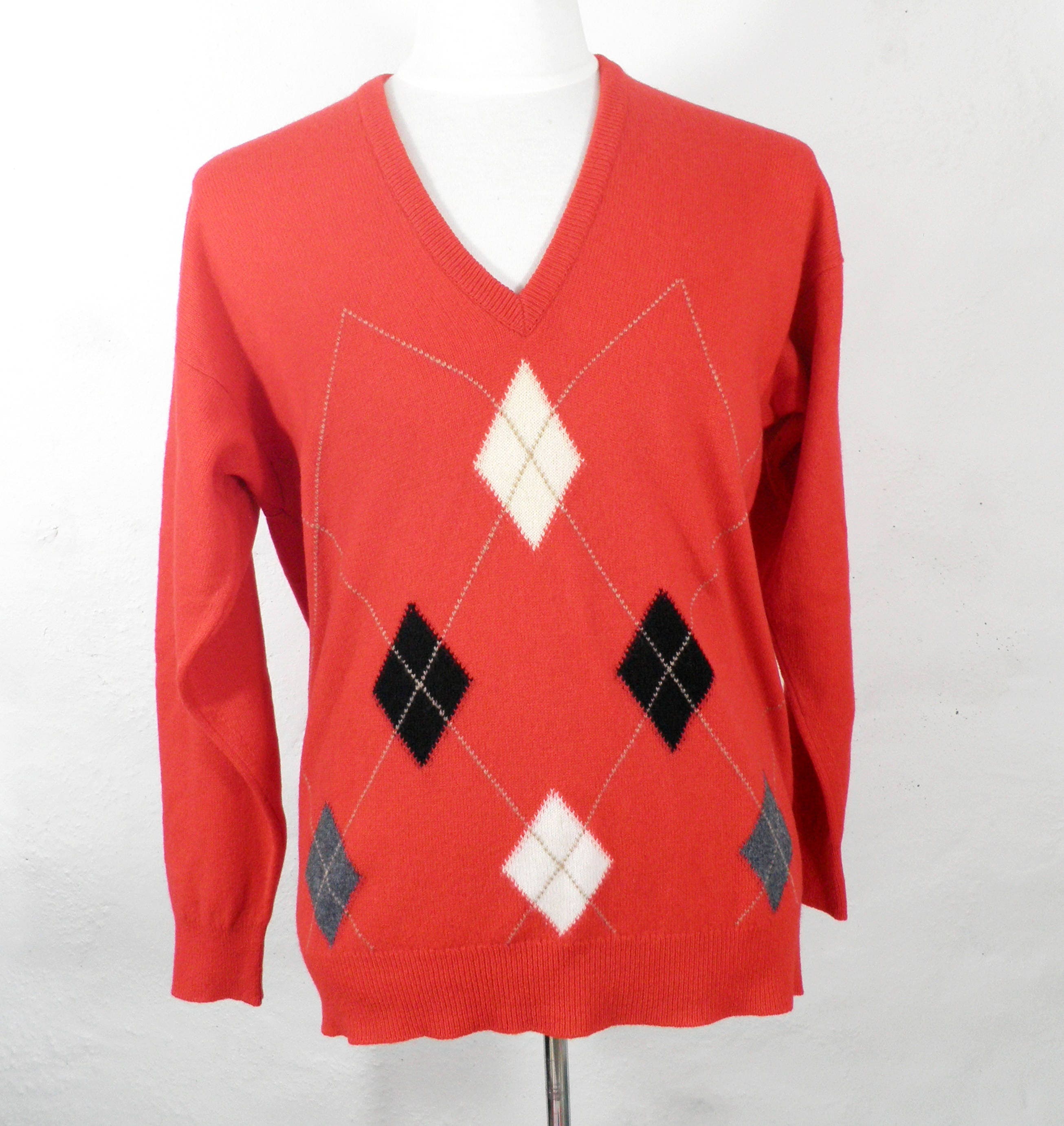 Vintage Jaeger Lambswool Sweater Made in Scotland Golf Jersey Size 