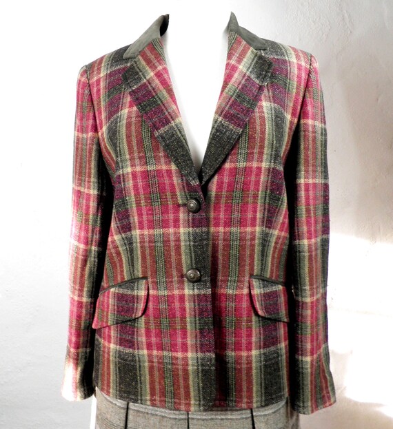 Wool and Silk, Tweedy Plaid / Check, Vintage Jack… - image 1