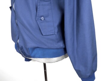 1980s Royal Blue Cotton Harrington Bomber Jacket Size XL