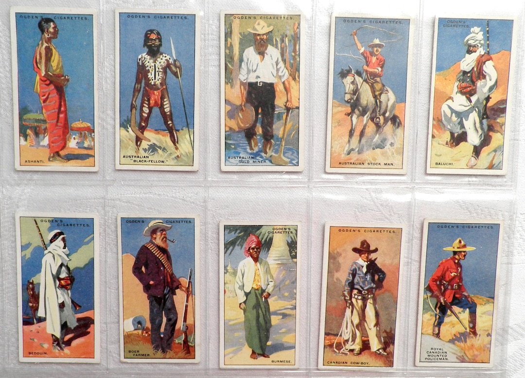 Picturesque People of the Empire Cigarette Cards by Ogdens Issued in 1927  Set of 25 People Fashion Costume History Gift Collectable