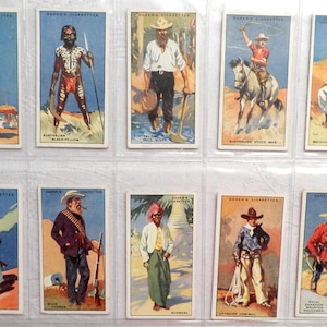 Cartes postales personnages pittoresques de l'Empire par Ogdens émises en 1927, lot de 25 personnages, cadeau d'histoire, de mode, de costumes, à collectionner