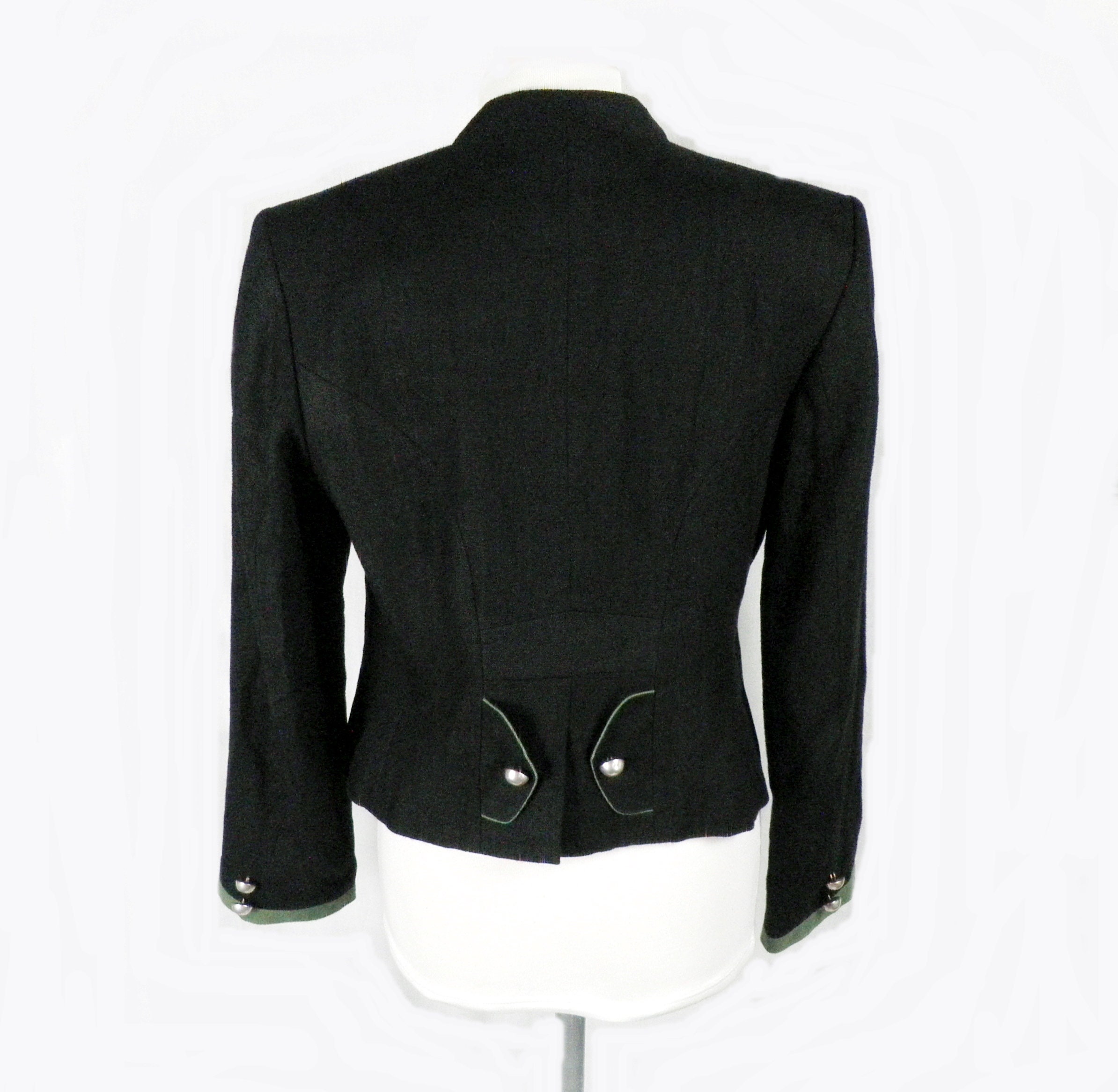1970s Black Tailored Linen Trachten Jacket With Mandarin | Etsy