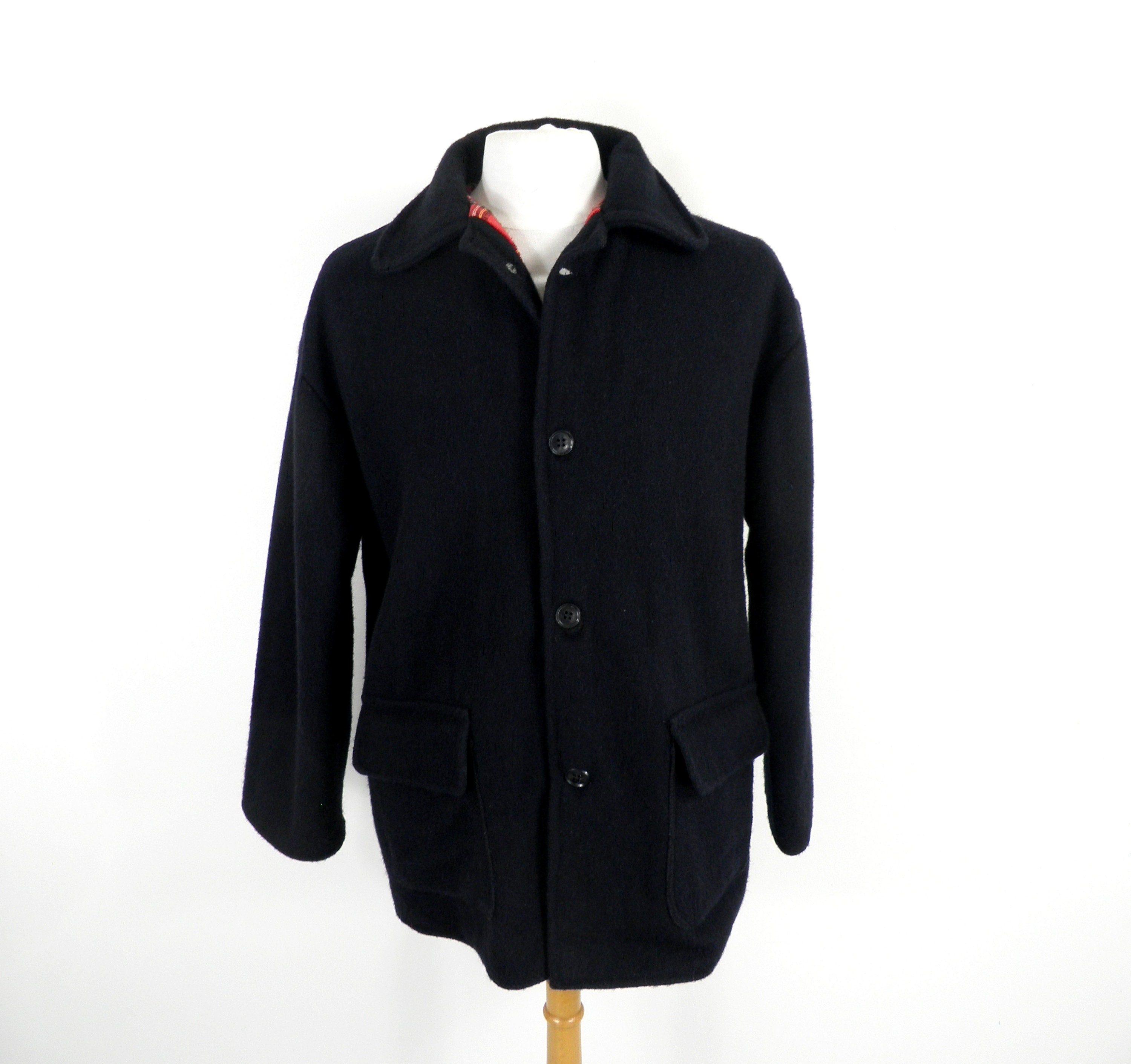 1970s Classic Black Wool Donkey Jacket by Arco Size XL 46 48 - Etsy