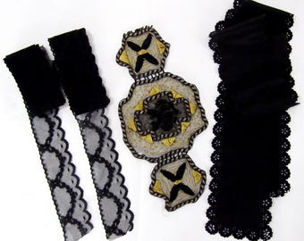 3 Victorian Pieces of Lace and Trim  Sewing Rare Dressmaking