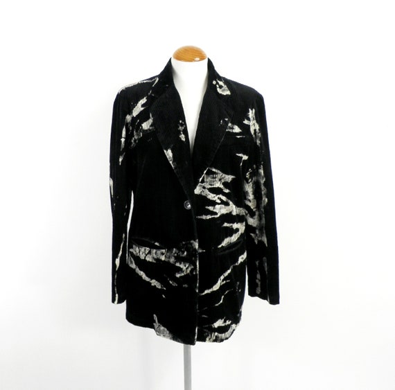 Funky Monochrome Bleach Dye Distressed Cotton Corduroy