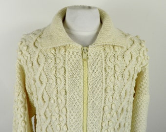 Ladies Vintage Honeycomb Aran Cardigan - Aran Sweater Market
